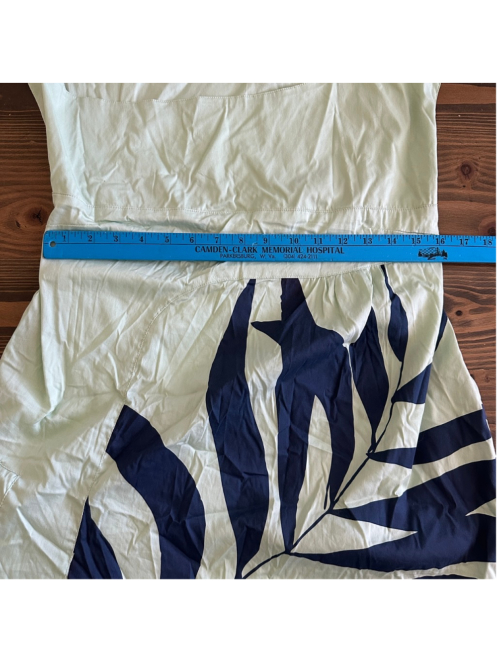 Skunkfunk Leaf Print Mini Dress Womens S Green Blue Organic Cotton - Picture 12 of 14